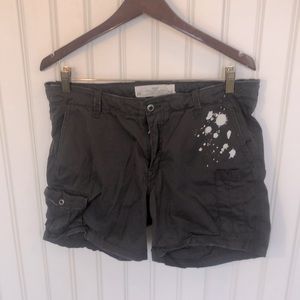 H&M shorts with paint splatter detail.
